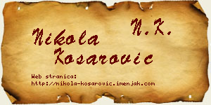Nikola Košarović vizit kartica